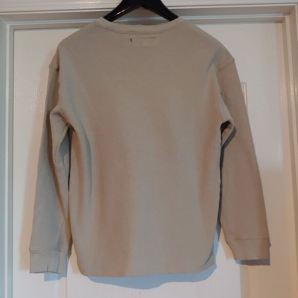 Pacsun Mens Tan Waffle Thermal Long Sleeve Shirt  Y2k Skater M - Picture 2 of 8
